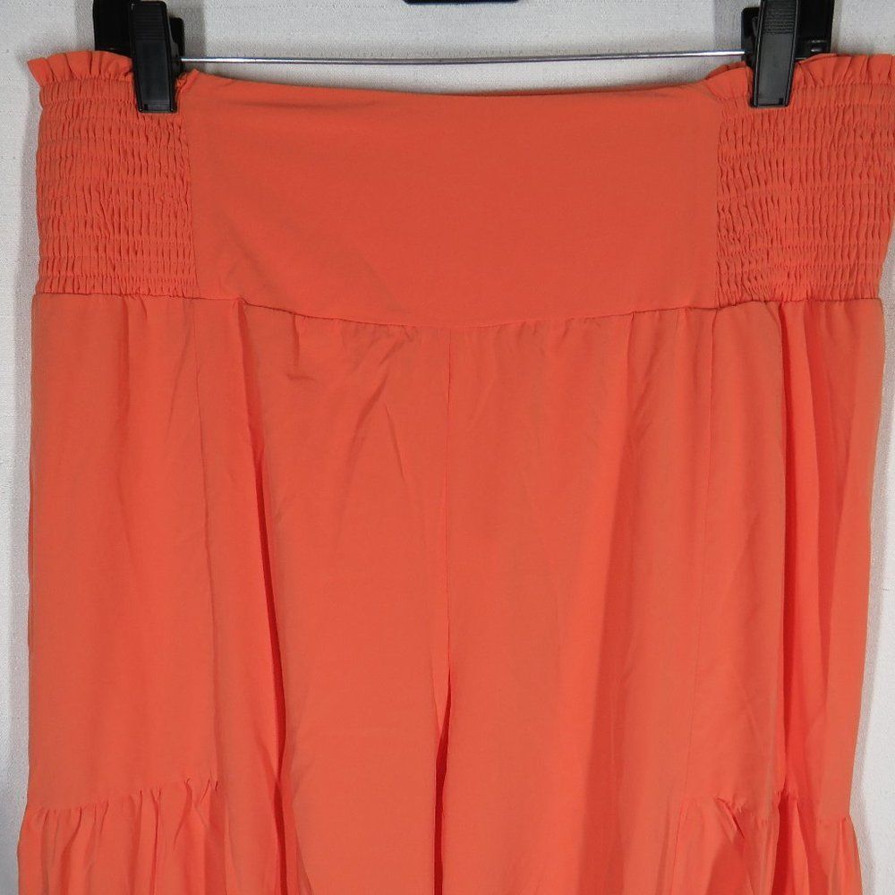 Halara Breezeful Smocked Tie Waist Tiered Flowy Boho Wide Leg Pants Size Medium - Picture 8 of 12